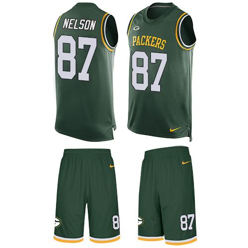 Nike Packers #87 Jordy Nelson Green Team Color Men's Stitched NFL Limited Tank Top Suit Jersey